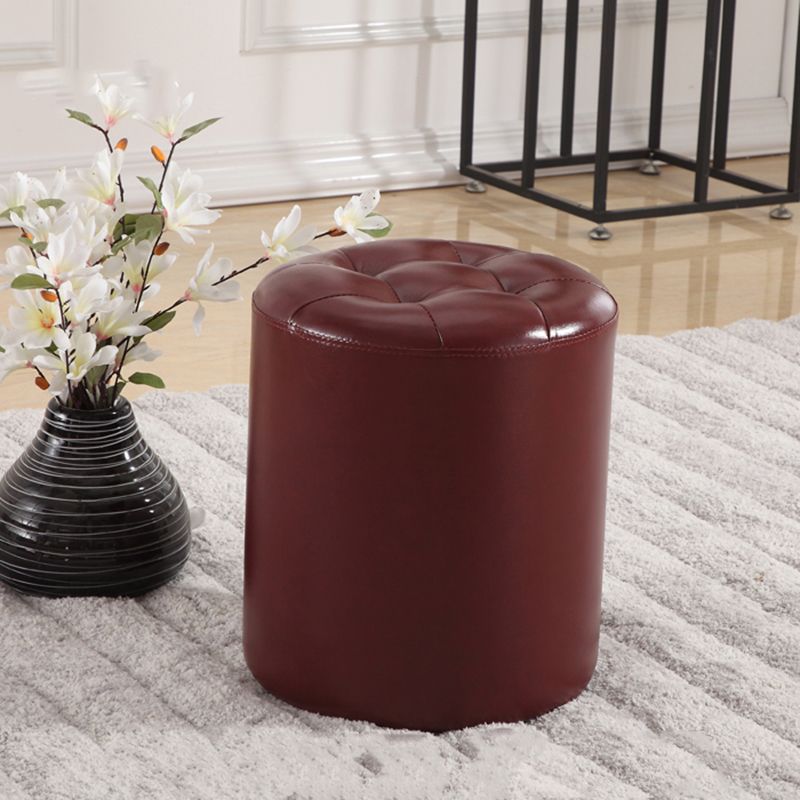 Round Genuine Leather Ottoman Standard Tufted Plain Water Resistant Modern Ottoman Clearhalo 'furn' 'furn_ottomans_poufs' 'Furniture' 'Living Room Furniture' 'Ottomans & Poufs' 'ottomans_poufs' 1200x1200_55d78cae-5594-4836-9a52-54d9d6e877d0