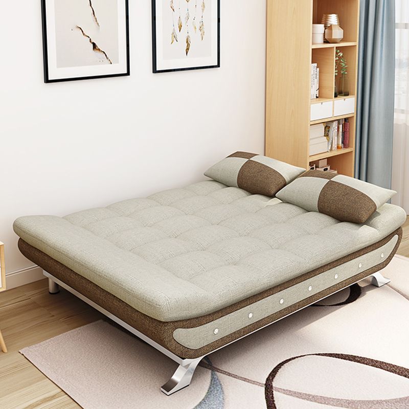 74.80" W √ó 35.43" D √ó 35.43" H Biscuit Back Linen Armless Sofa with Foldable Clearhalo 'furn' 'furn_sofas' 'Furniture' 'furniture_sofas' 'kitchen' 'kitchen_sofas' 'Living Room Furniture' 'Sofa' 'sofas' 1200x1200_55d7fea0-c60b-4f9e-bf97-27e7eee24b46