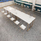 Glam Style Bar Table Set 1/7 Pieces Solid Wood Counter Table with Upholstered Stools