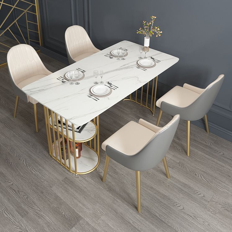 Metal Contemporary Rectangle Dining Table Sintered Stone Table for Kitchen and Dining Room Clearhalo ' dining_table' 'Dining Tables & Seating' 'Dining Tables' 'furn' 'furn_dining_table' 'Furniture' 'furniture_dining_table' 'Kitchen & Dining Furniture' 'kitchen&dining_furn' 'kitchen' 'kitchen_dining_table' 1200x1200_55d9c533-53b1-4135-8948-70f6e8306b72