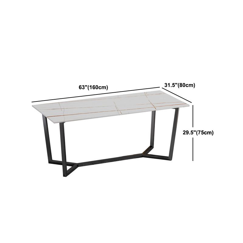 Modern Rectangle Stone Table Set 1/2/7 Pieces Dining Set for Kitchen Clearhalo 'Dining Room Sets' 'Dining Tables & Seating' 'dining_room_set' 'furn' 'furn_dining_room_set' 'Furniture' 'Kitchen & Dining Furniture' 1200x1200_55daac82-2af8-4614-a647-34b57e230106