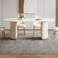 Luxury Double Pedestal Dining Table Oval Stone Top Dining Table for Dining Room Clearhalo 'Dining Tables & Seating' 'Dining Tables' 'dining_table' 'furn' 'furn_dining_table' 'Furniture' 'Kitchen & Dining Furniture' 1200x1200_55dbdc86-e959-49f5-894a-0929812f02fe
