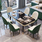 Dining Room Set Contemporary Marble Rectangle Table Black Dining Set with 4 Legs Base Clearhalo 'Dining Room Sets' 'Dining Tables & Seating' 'dining_room_set' 'furn' 'furn_dining_room_set' 'Furniture' 'furniture_dining_room_set' 'Kitchen & Dining Furniture' 'kitchen&dining_furn' 'kitchen' 1200x1200_55dd61d8-00c2-414e-a243-920cefd6a69a