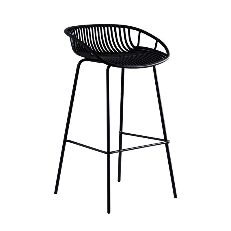 Contemporary Milk Tea Shop Footrest Stool Matte Finish Metal Barstool Clearhalo 'Bar Furniture' 'Bar Stools' 'bar_stools' 'furn' 'furn_bar_stools' 'Furniture' 'furniture_bar_stools' 'Kitchen & Dining Furniture' 1200x1200_55df0504-3d69-4d6f-bb47-b6780cf3b4ea
