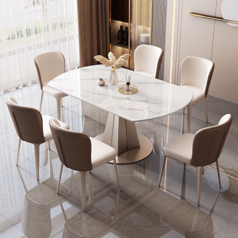 Modern Stone Round Dining Table Pedestal Table for Dining Room Clearhalo 'Dining Tables & Seating' 'Dining Tables' 'dining_table' 'furn' 'furn_dining_table' 'Furniture' 'Kitchen & Dining Furniture' 1200x1200_55dfa698-7c8f-4e4f-b8fa-c741a6240b42
