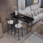 1/3 Pieces Glam Rectangle Sintered Stone Top Counter Table with High Stools