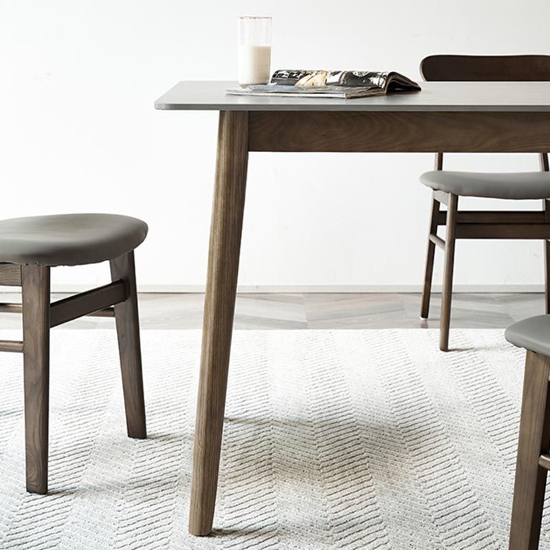 Mid-Century Rectangle Dining Table Solid Wood Base Dining Table for Dining Clearhalo 'Dining Tables & Seating' 'Dining Tables' 'dining_table' 'furn' 'furn_dining_table' 'Furniture' 'Kitchen & Dining Furniture' 1200x1200_55e21fa4-d9a9-4901-95ec-6ccf6dd42039