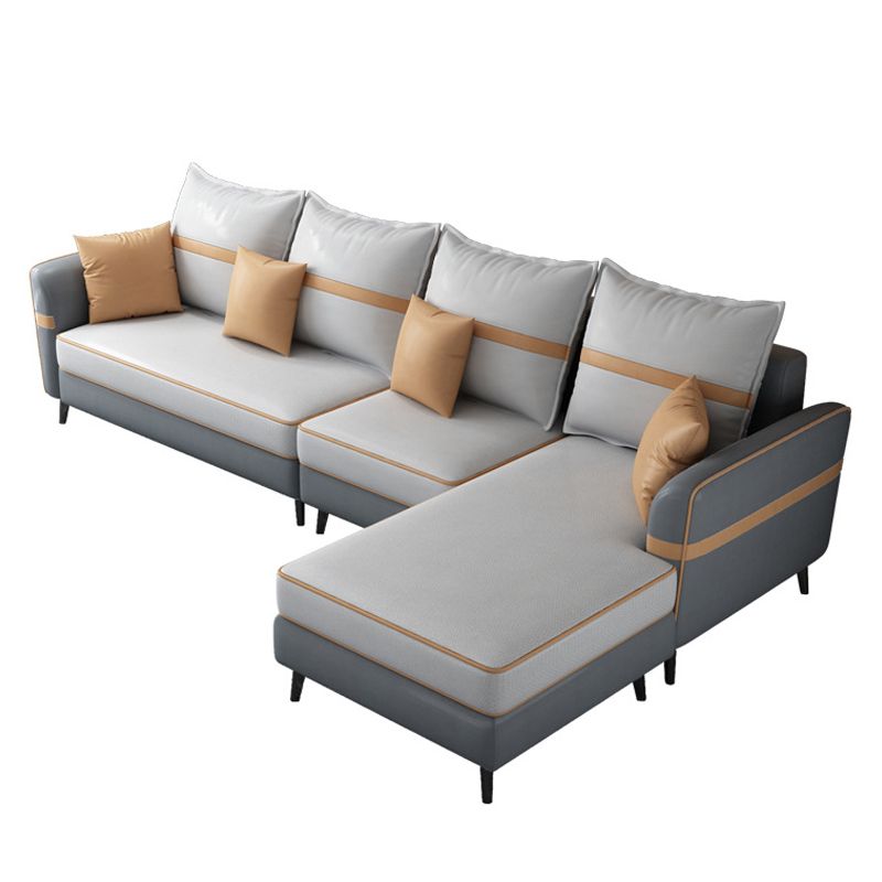 Modern 29,52 "H Faux Leder ausgestattetem Armsofa & Chaise für Wohnzimmer