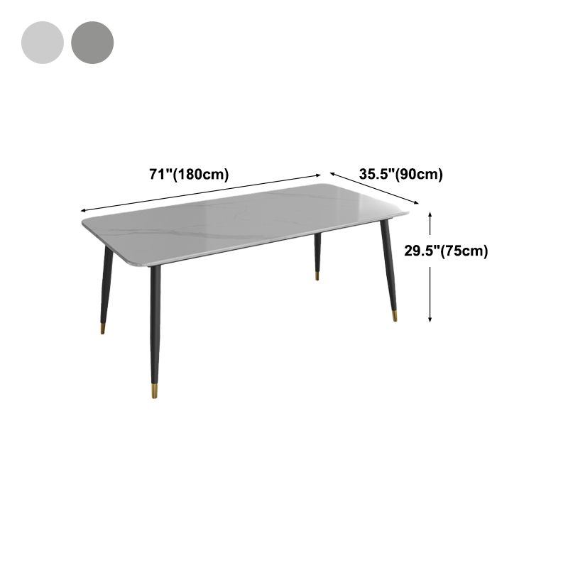 Traditional Luxury Dining Table Rectangle Sintered Stone Table with 4 Legs Clearhalo 'Dining Tables & Seating' 'Dining Tables' 'dining_table' 'furn' 'furn_dining_table' 'Furniture' 'Kitchen & Dining Furniture' 1200x1200_55e23dc2-1eb4-434f-9455-f35eccd710eb