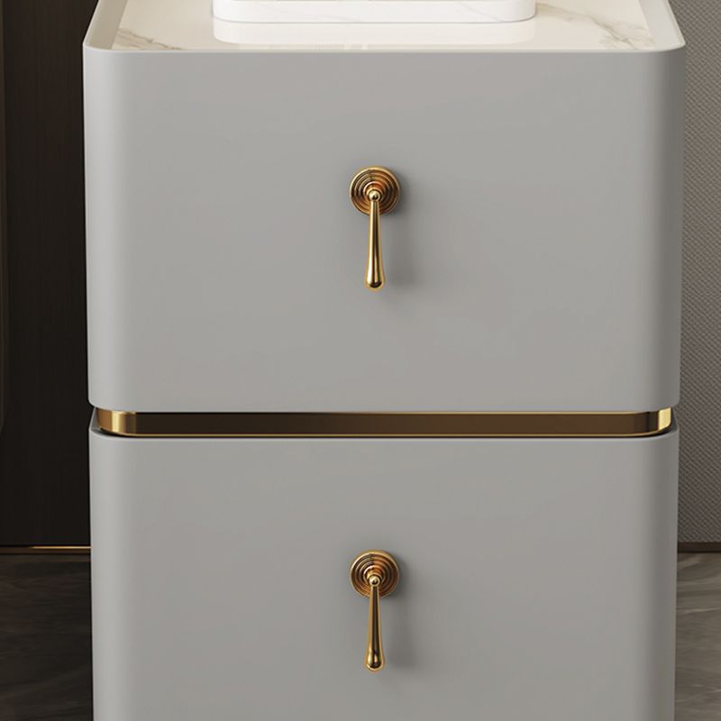 Tavolo accento lato divano contemporaneo con 2 cassetti e 4 gambe