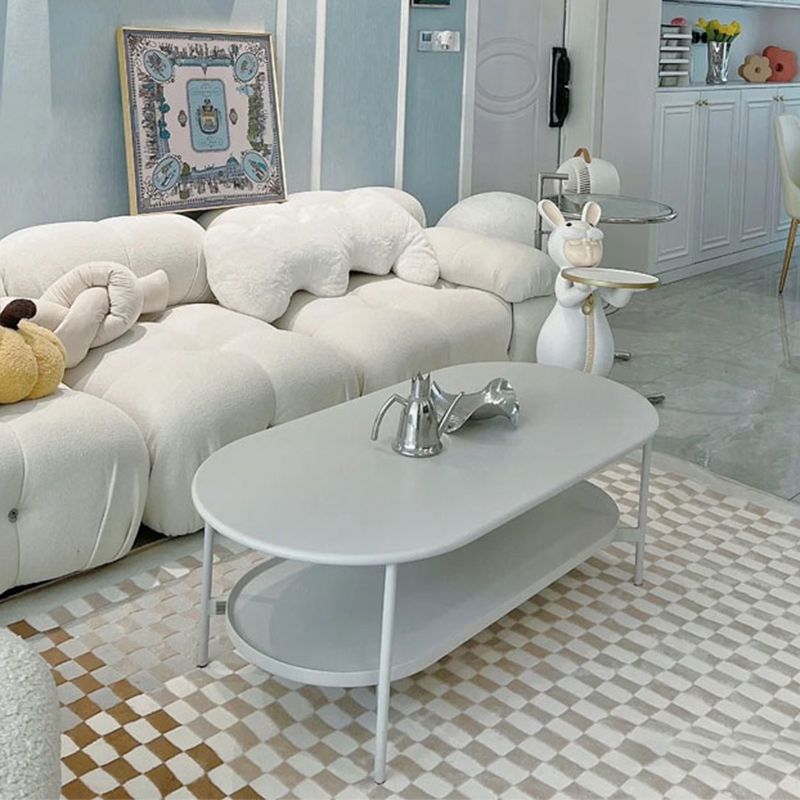 No Distressing Wood Coffee Table Set White Oval Coffee Table Clearhalo 'Coffee & Accent Tables' 'Coffee Tables' 'coffee_tables' 'furn' 'furn_coffee_tables' 'Furniture' 'Living Room Furniture' 1200x1200_55e6032d-af1f-4072-bbdb-6de9c03abe0e