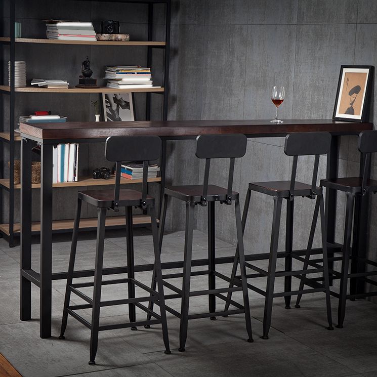 Industrial Rectangle Bar Table Set 1/5 Pieces Solid Wood Counter Table for Indoor Clearhalo 'Bar Furniture' 'furn' 'furn_home_bar_bar_sets' 'Furniture' 'Home Bars & Bar Sets' 'home_bar_bar_sets' 'Kitchen & Dining Furniture' 1200x1200_55eaa823-5a7a-46a1-8568-748e629b9173