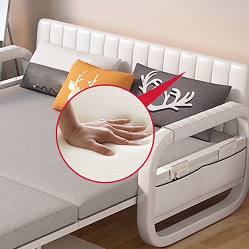 Cama de sofá de tela contemporánea en almohada de sofá durmiente extraíble de gris incluida