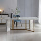 Traditional Luxury Dining Table Rectangle Stone Dining Table with Gold Frame Clearhalo ' dining_table' 'Dining Tables & Seating' 'Dining Tables' 'furn' 'furn_dining_table' 'Furniture' 'furniture_dining_table' 'Kitchen & Dining Furniture' 'kitchen&dining_furn' 'kitchen' 'kitchen_dining_table' 1200x1200_55eced10-67cb-48c2-a098-e3bbab7debcc