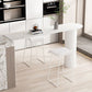 Juego de mesa de bar de estilo contemporáneo de 1/2/3/5 piezas, mesa de bar rectangular con taburetes altos