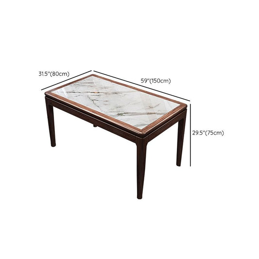 Contemporáneo 1/2/5/7 Piezas Muebles Rectangle Stone Dining en marrón