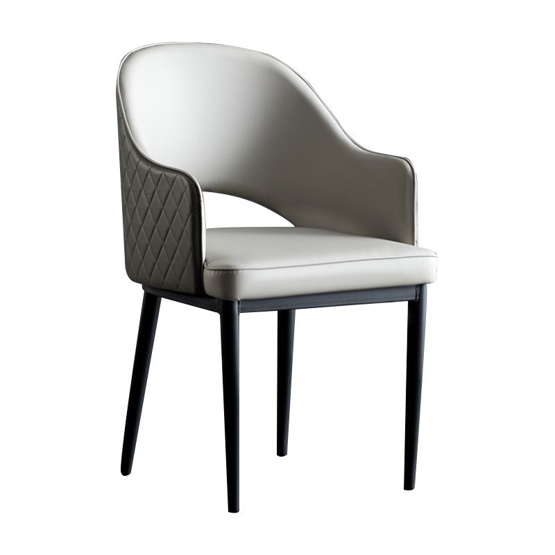 Silla de comedor de espalda abierta sillas laterales de comedor de cuero moderno