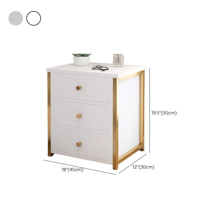Comodino a legno in solido tavolo da notte contemporaneo con cassetti, 19,7 "di altezza