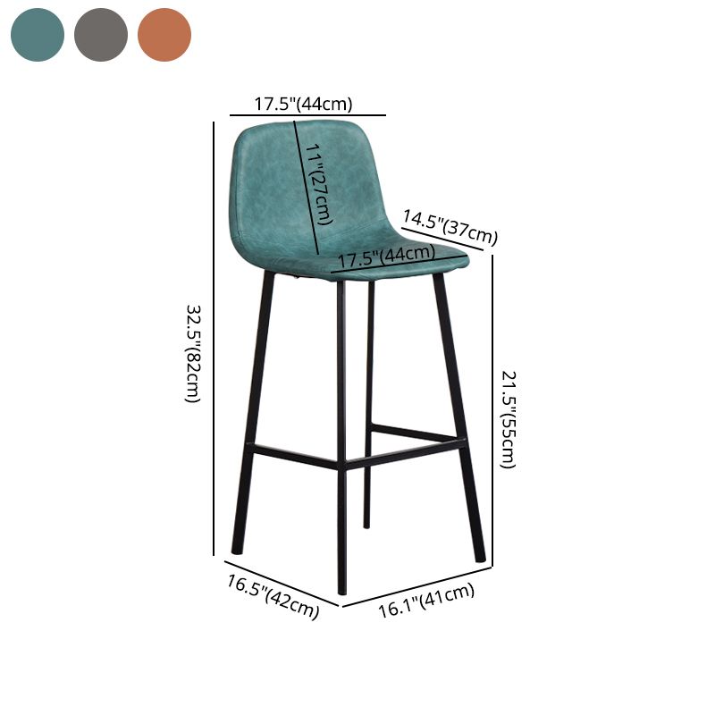 Contemporary Counter Stools Armless Leather Indoor Bar Stool with Iron Base Clearhalo 'Bar Furniture' 'Bar Stools' 'bar_stools' 'furn' 'furn_bar_stools' 'furniture_bar_stools' 'Kitchen & Dining Furniture' 'kitchen&dining_furn' 'kitchen' 'kitchen_furn' Furniture' 1200x1200_55f0a74f-32e4-45c6-96a8-40bf6d60c7db