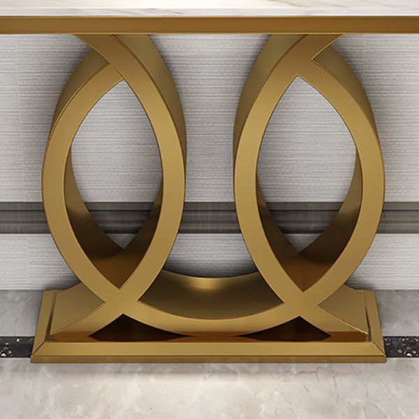 Tavolo da divano con console di console in metallo con console rettangolare glam per hall
