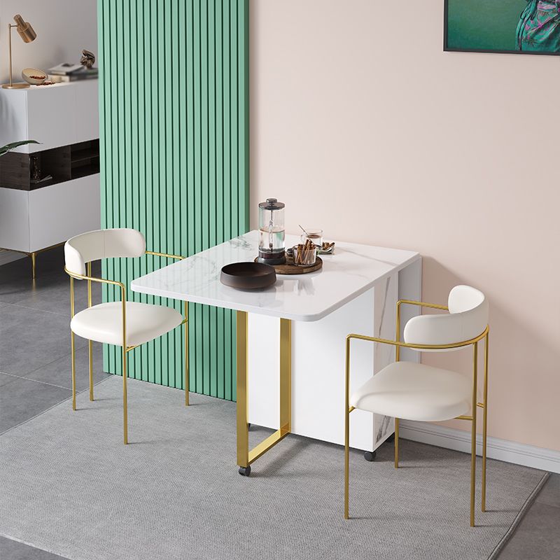 Contemporary Style Dining Table Folding Dining Site Table,59"L x 29.5"W x 29.5"H Clearhalo 'Dining Tables & Seating' 'Dining Tables' 'dining_table' 'furn' 'furn_dining_table' 'Furniture' 'furniture_dining_table' 'Kitchen & Dining Furniture' 'kitchen' 'kitchen_dining_table' 1200x1200_55f1d41a-5542-419a-81f7-c19602a0d111