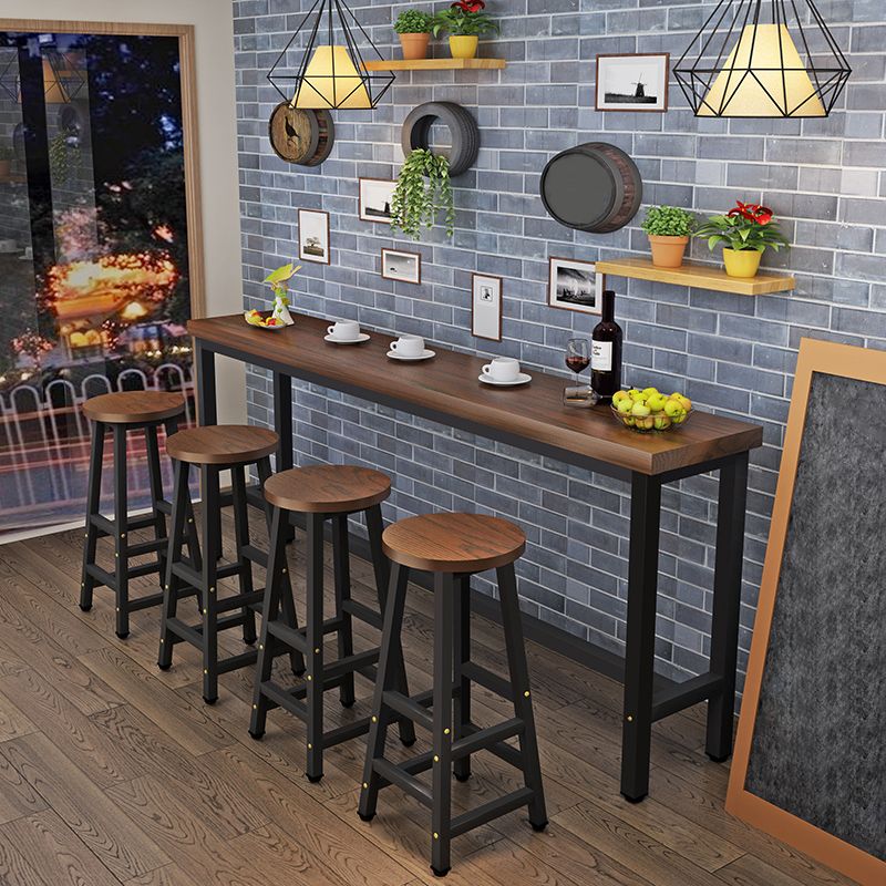 Modern Solid Wood Bar Dining Table Rectangle Bar Table in Brown Clearhalo 'Bar Furniture' 'Bar Tables' 'bar_tables' 'furn' 'furn_bar_tables' 'Furniture' 'Kitchen & Dining Furniture' 1200x1200_55f1eaa0-4413-4e4f-8745-550c12347e69