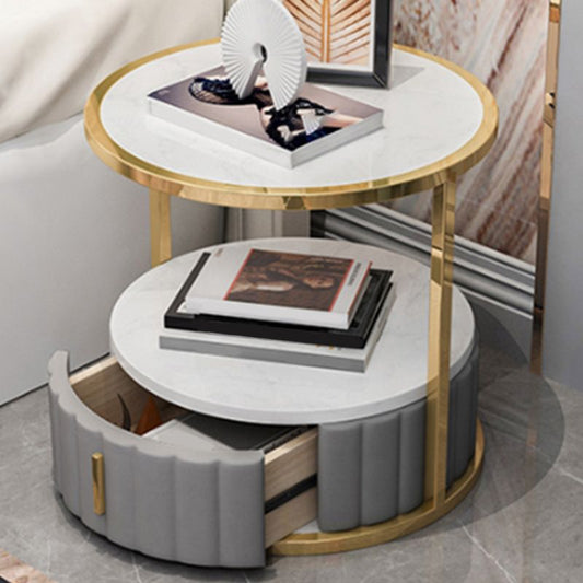 Moderne offene Aufbewahrung Nachttischstein Top 20 Zoll hohe 1-Drawer-Nachttisch