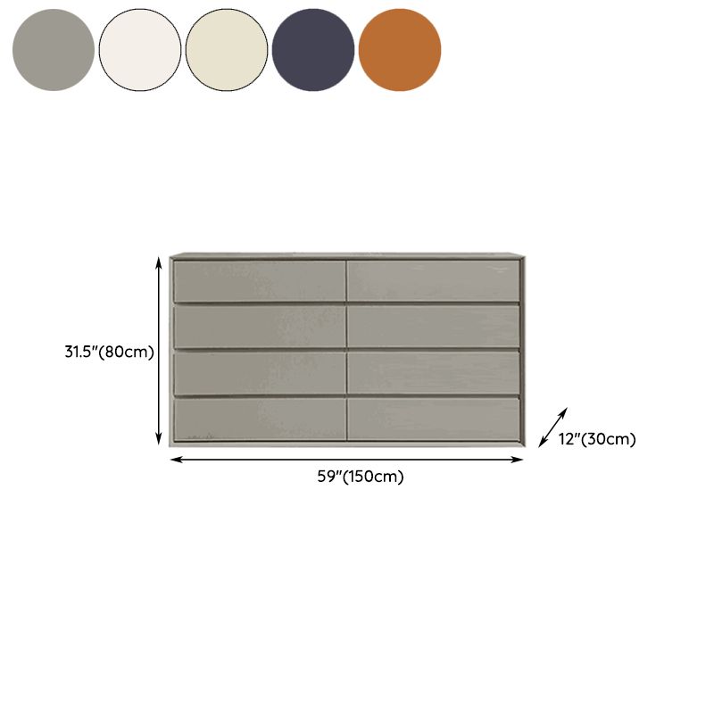 Cassa di stoccaggio orizzontale di pino contemporaneo con cassetti a chiusura morbida per la casa