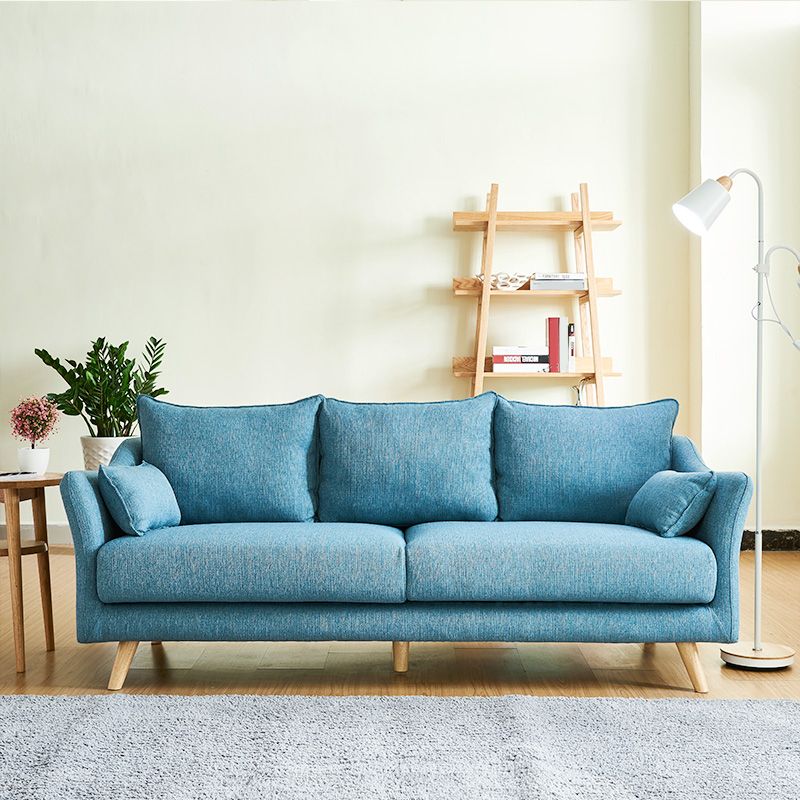 Modern Cotton Blend Loose Back Sofa 33"W Sloped Arm Sofa with Multiple Cushions Clearhalo 'furn' 'furn_sofas' 'Furniture' 'furniture_sofas' 'Living Room Furniture' 'Sofa' 'sofas' 1200x1200_55f4bcf9-f956-4479-a142-965566c95bb2