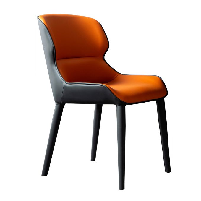 Inicio Silla lateral moderna del ala de la ala Matte Sillas de comedor de cuero falso