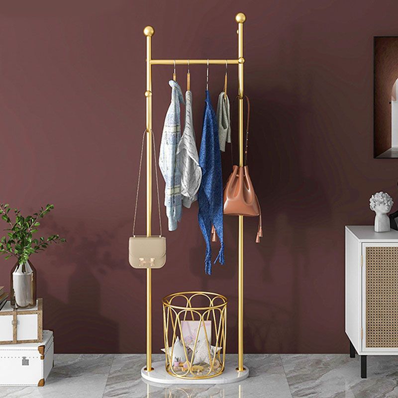 Moderne Metall -Eingangshalle Hall Tree Storage Bench Haken freistehende Kleiderbügel