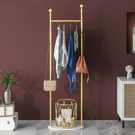 Moderne Metall -Eingangshalle Hall Tree Storage Bench Haken freistehende Kleiderbügel