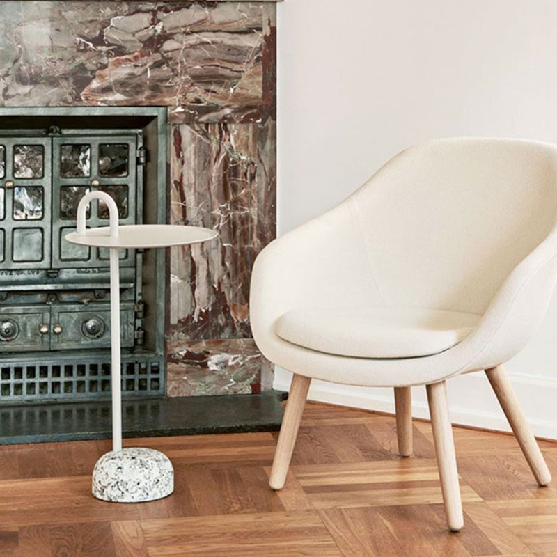 27,75 "de haut de table ronde en acier rond Tableau de la table de piédestal en pierre