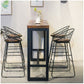 Brown Modern Style Bar Table Solid Wood and Iron with Footrest Coffee Shop Table Clearhalo 'Bar Furniture' 'Bar Tables' 'bar_tables' 'furn' 'furn_bar_tables' 'Furniture' 'furniture_bar_tables' 'Kitchen & Dining Furniture' 1200x1200_55f9014b-3eb4-41d9-8533-d95f460db373