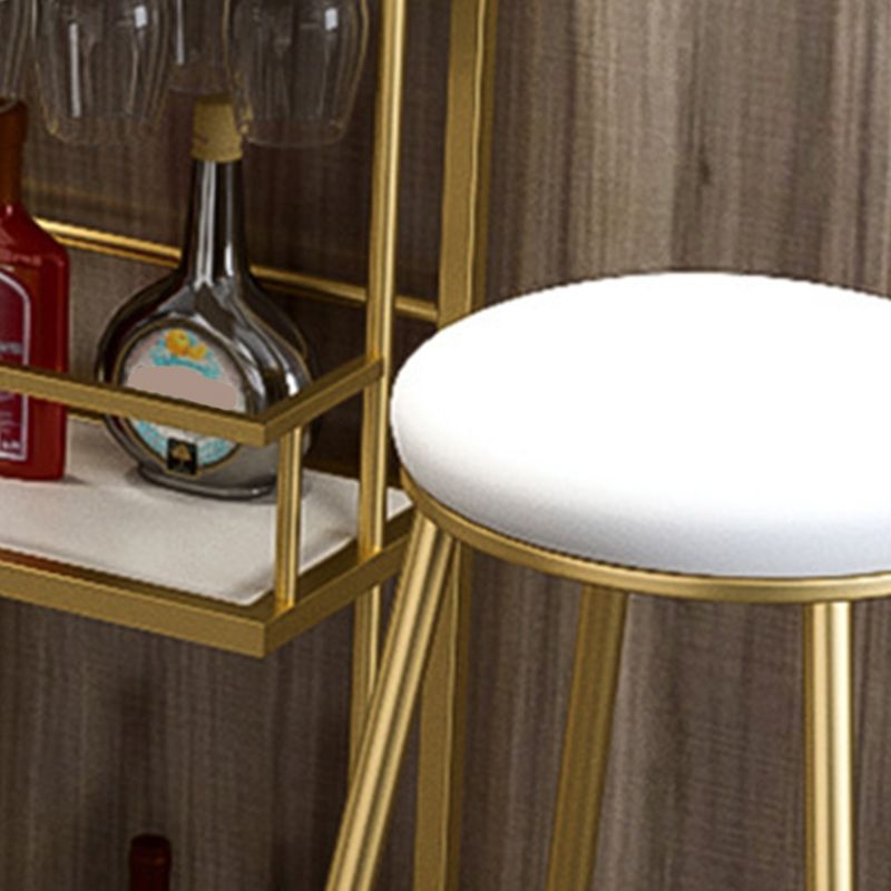 Glam Style 1/2/3 Pieces Bar Table Set Rectangle Stone Bar Table with Metal High Stools Clearhalo 'Bar Furniture' 'furn' 'furn_home_bar_bar_sets' 'Furniture' 'Home Bars & Bar Sets' 'home_bar_bar_sets' 'Kitchen & Dining Furniture' 1200x1200_55f90b43-3ac1-40e8-b26c-545611d4160c