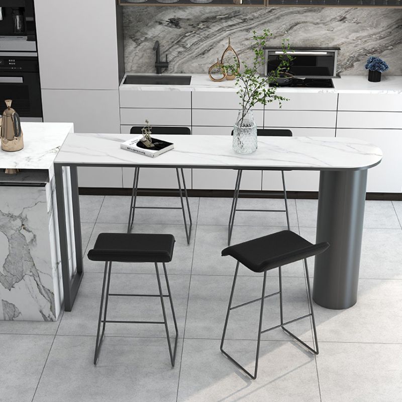 Mesa de comedor de barra de piedra de forma libre, mesa de Pub moderna con altura de barra para sala de estar