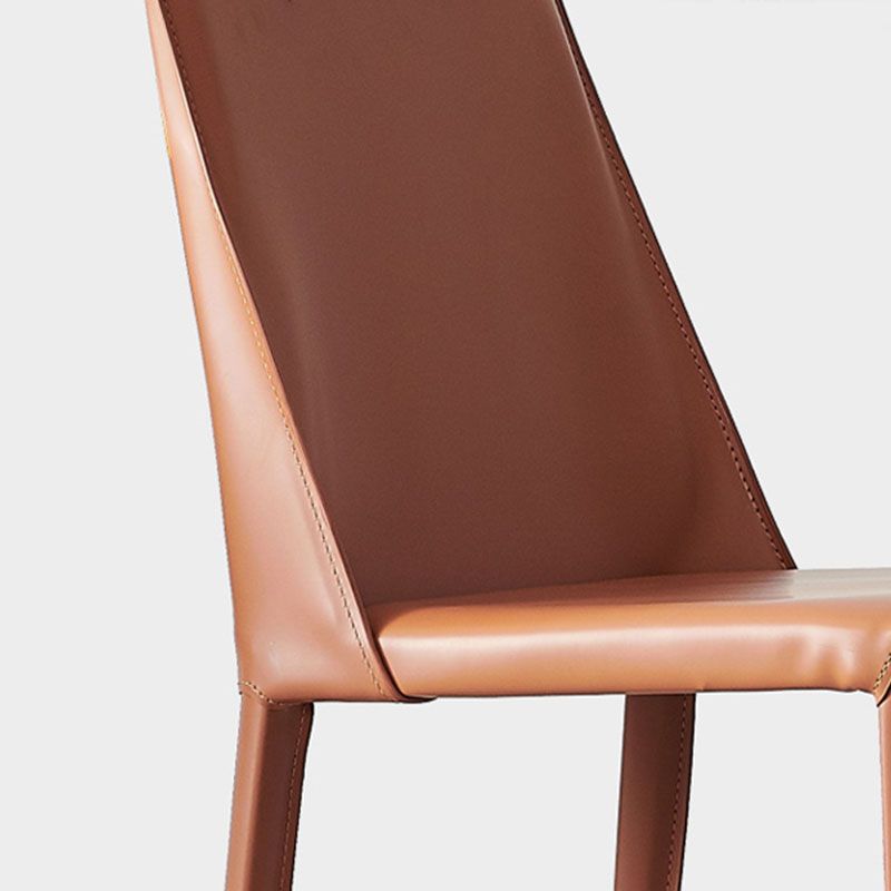 Eigentijdse faux lederen eetstoelen gestoffeerde parsons zijstoel