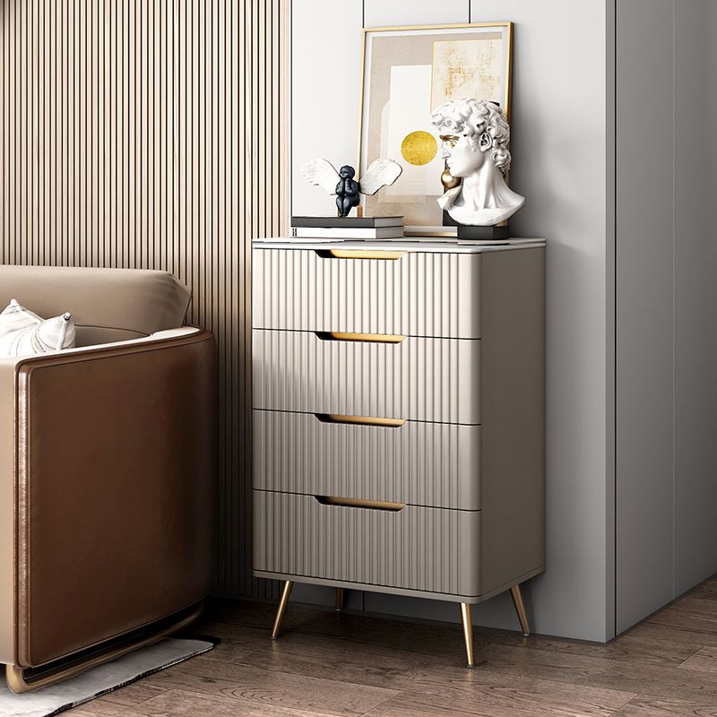 Moderno tavolo a buffet in pietra in pietra in legno ingegnerizzato con cassetto per soggiorno