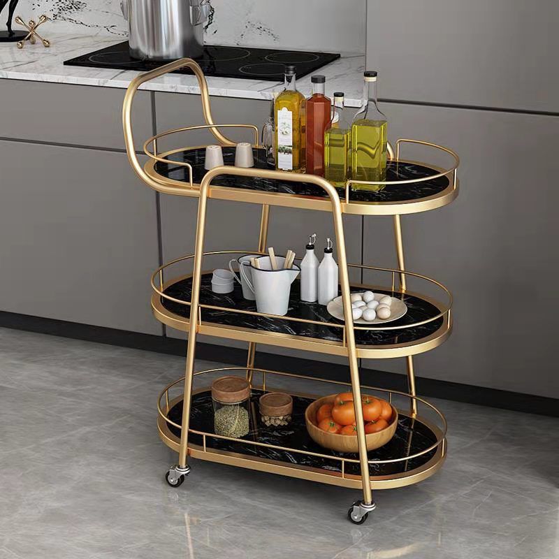 32.28" High Rolling Contemporary Prep Table Metal Prep Table with Open Storage