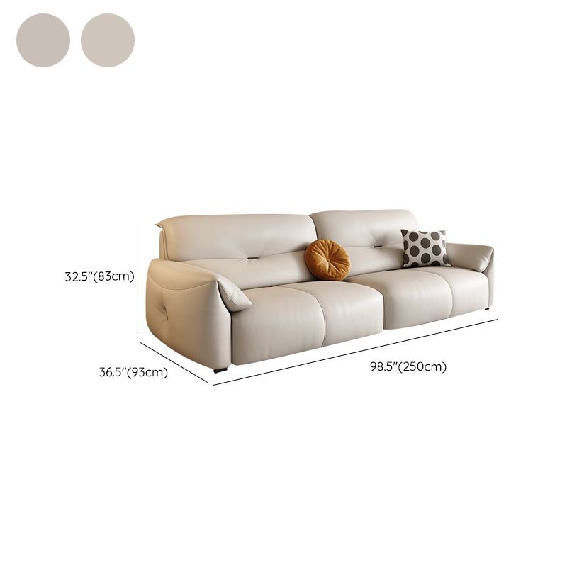 Modern Genuine Leather Sectional Sofa, Pillow Top Arm Sectional Sofa Clearhalo 'furn' 'furn_sectionals' 'Furniture' 'Living Room Furniture' 'Sectionals' 1200x1200_55fe799a-49f1-4c06-8f08-4dd7589646d1