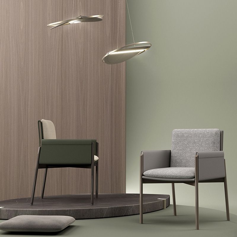 Modern Style Arm Chair Sponge Cushion Dining Chair of 22" Wide with Stainless Steel Legs Clearhalo ' kitchen&dining_furn' 'Dining Chairs' 'Dining Tables & Seating' 'dining_chair' 'furn' 'furn_dining_chair' 'Furniture' 'furniture_dining_chair' 'Kitchen & Dining Furniture' 'kitchen' 1200x1200_55fe9b50-85b3-4eac-a927-ebc6494d07bf