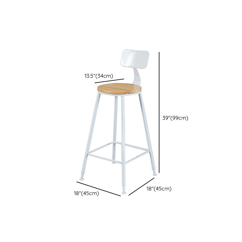 Contemporary Bar Stool Solid Wood Barstool with White Metal Legs Clearhalo 'Bar Furniture' 'Bar Stools' 'bar_stools' 'furn' 'furn_bar_stools' 'Furniture' 'Kitchen & Dining Furniture' 1200x1200_55ffaedb-70b3-43ee-b1a6-e626ce89fd94