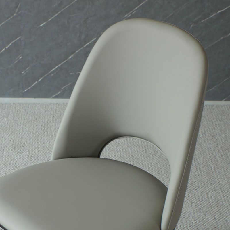 Contemporary Leather Dining Chairs Armless Open Back Chairs with Wood Legs Clearhalo 'Dining Chairs' 'Dining Tables & Seating' 'dining_chair' 'furn' 'furn_dining_chair' 'Furniture' 'furniture_dining_chair' 'Kitchen & Dining Furniture' 1200x1200_560051a4-c8f1-4798-bb3a-bb62c860f6f9