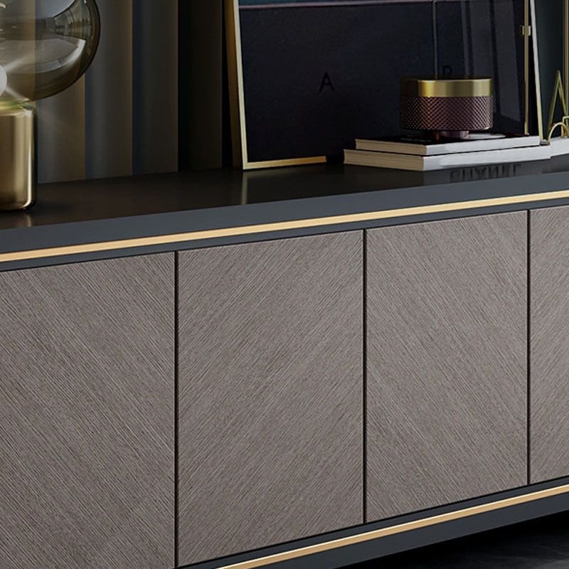 Stand TV contemporaneo con cassetti supporti televisivi chiusi