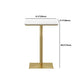 Mesa de pub de mármol sintético, mesa de bar de cócteles en blanco glamuroso con pedestal de metal