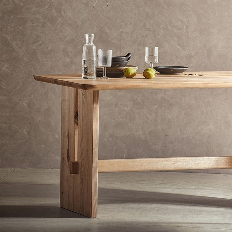 Causal Solid Wood Standard Dining Table Khaki Rectangle Shape Dining Table for Kitchen Clearhalo ' dining_table' 'Dining Tables & Seating' 'Dining Tables' 'furn' 'furn_dining_table' 'Furniture' 'furniture_dining_table' 'Kitchen & Dining Furniture' 'kitchen&dining_furn' 'kitchen' 'kitchen_dining_table' 1200x1200_560344f9-7611-4487-a64c-e4ef480b3e81