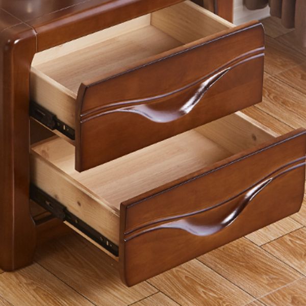 ソリッドウッドナイトテーブル引き出し付きの伝統的なベッドナイトスタンド