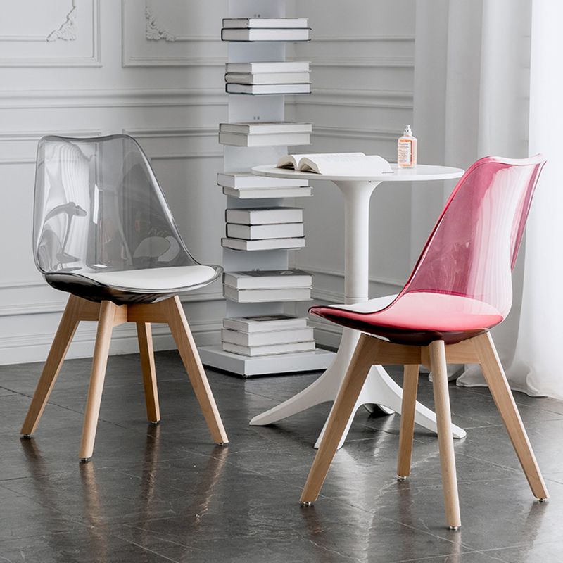 Scandinavian PU Leather Dining Chairs Armless Solid Back Chair Clearhalo ' kitchen&dining_furn' 'Dining Chairs' 'Dining Tables & Seating' 'dining_chair' 'Furniture' 'furniture_dining_chair' 'Kitchen & Dining Furniture' 'kitchen' 1200x1200_560502ee-2ca5-473e-9f91-8cbb7732a1c6