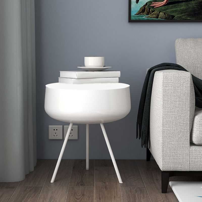 Modernas patas de la mesa nocturna de metal incluye mesita de noche redonda para el dormitorio