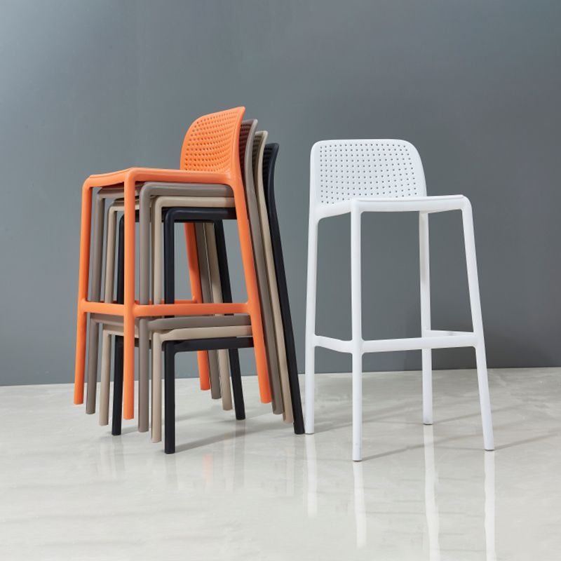 Scandinavia Style Bar-stool PP Legs Rectangle Seat Barstool with Low Back for Kitchen Clearhalo 'Bar Furniture' 'Bar Stools' 'bar_stools' 'furn' 'furn_bar_stools' 'furniture_bar_stools' 'Kitchen & Dining Furniture' 'kitchen&dining_furn' 'kitchen' 'kitchen_furn' Furniture' 1200x1200_5608de2f-3ac9-4e36-9c78-22837cb5f1d0